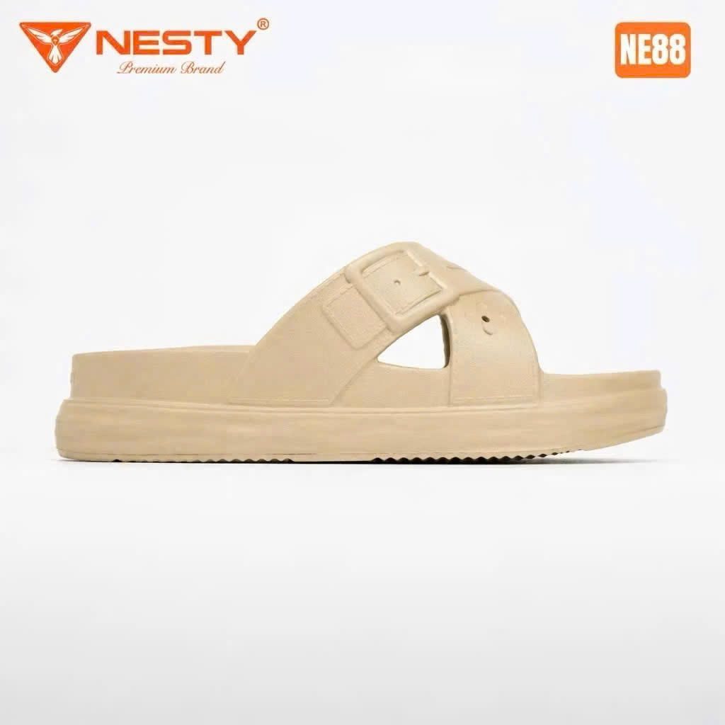 Dép quai chéo NESTY - Đế cao 4cm Êm chân chống thấm nước
