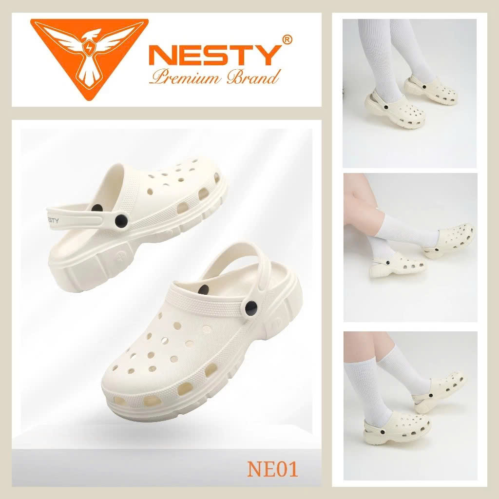 Dép sục NESTY Dáng Basic đế mềm Cao 4cm NE01(19-33).KEM