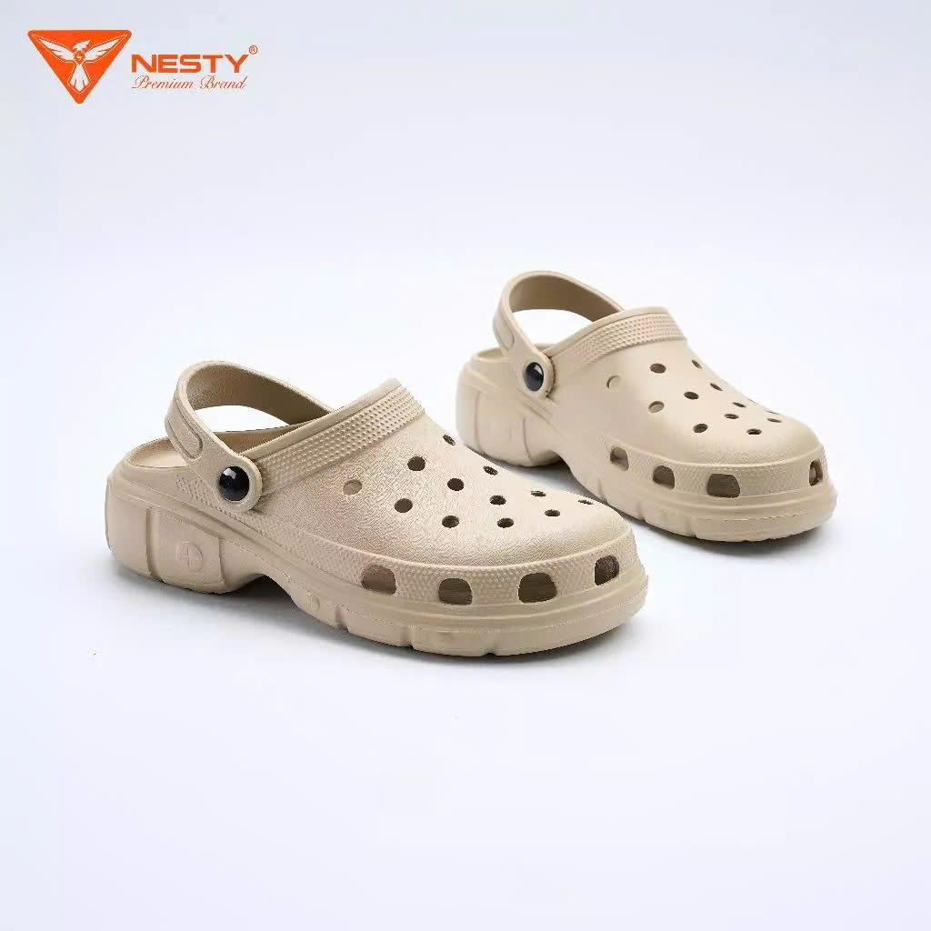 Dép sục NESTY Dáng Basic đế mềm Cao 4cm NE01(19-33).NAU