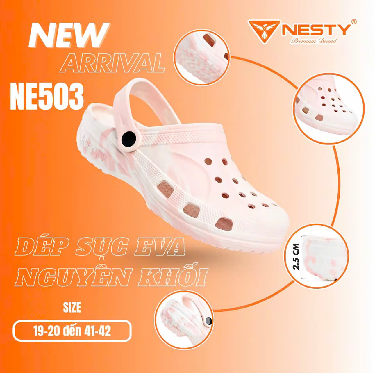 DÉP SỤC NESTY NE503 MÀU LOANG SIÊU ĐẸP, SIÊU NHẸ, CHỐNG TRƠN TRƯỢT