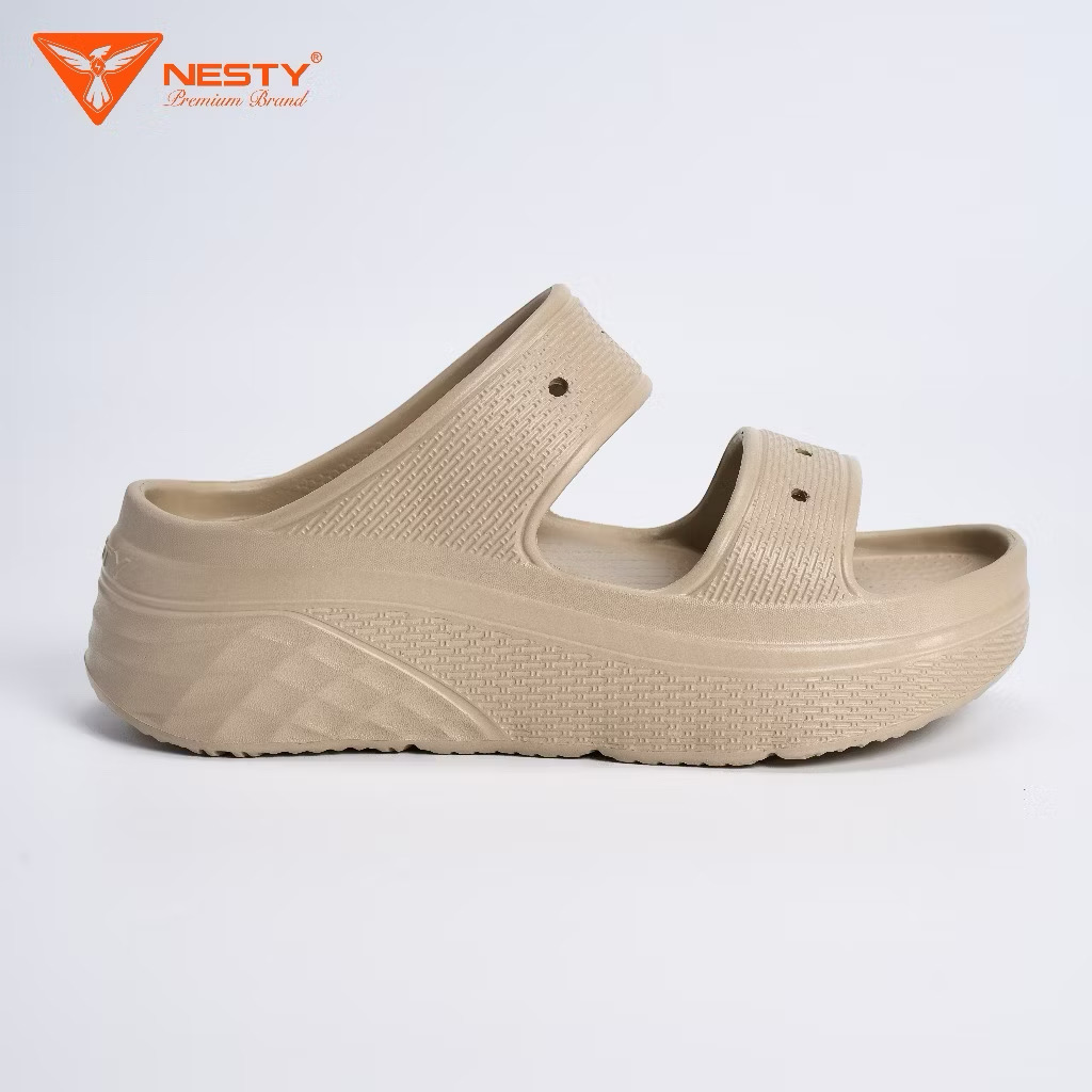 Dép 2 quai đế cao 6cm NESTY NE19.NAU