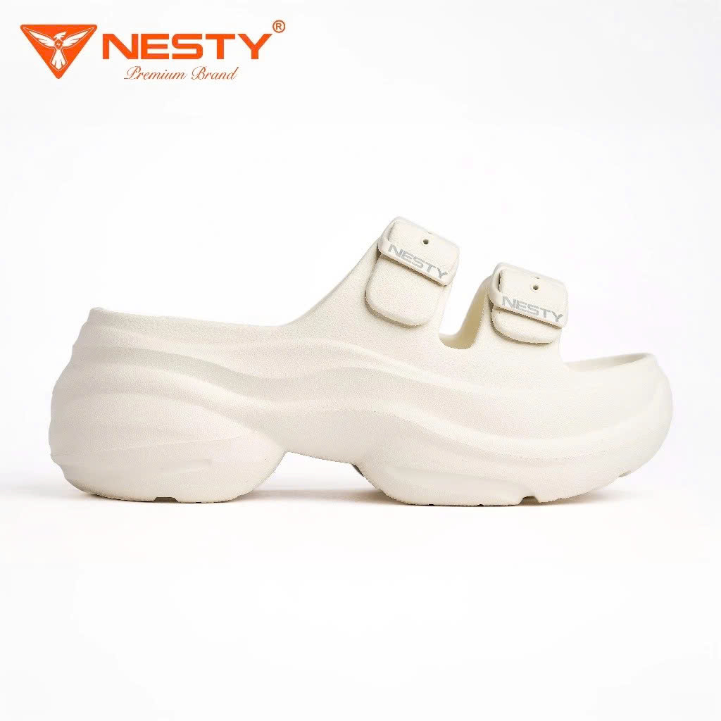 Dép 2 quai khoá cài đế cao 6cm NESTY NE63.KEM