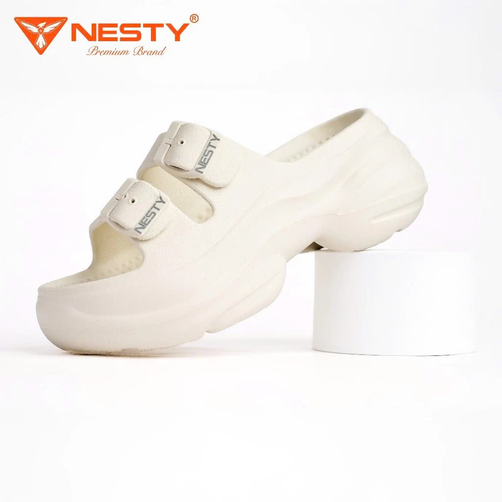 Dép 2 quai khoá cài đế cao 6cm NESTY NE63.KEM