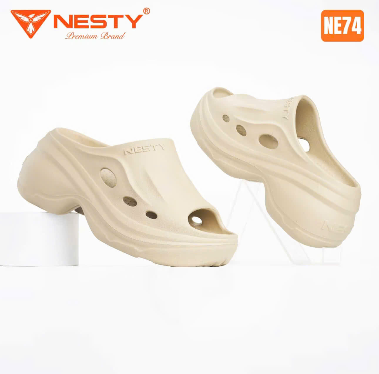 DÉP NESTY SLIDE FOAM NỮ THỜI TRANG, ĐẾ CAO 9CM, ÊM ÁI, CHỐNG TRƯỢT