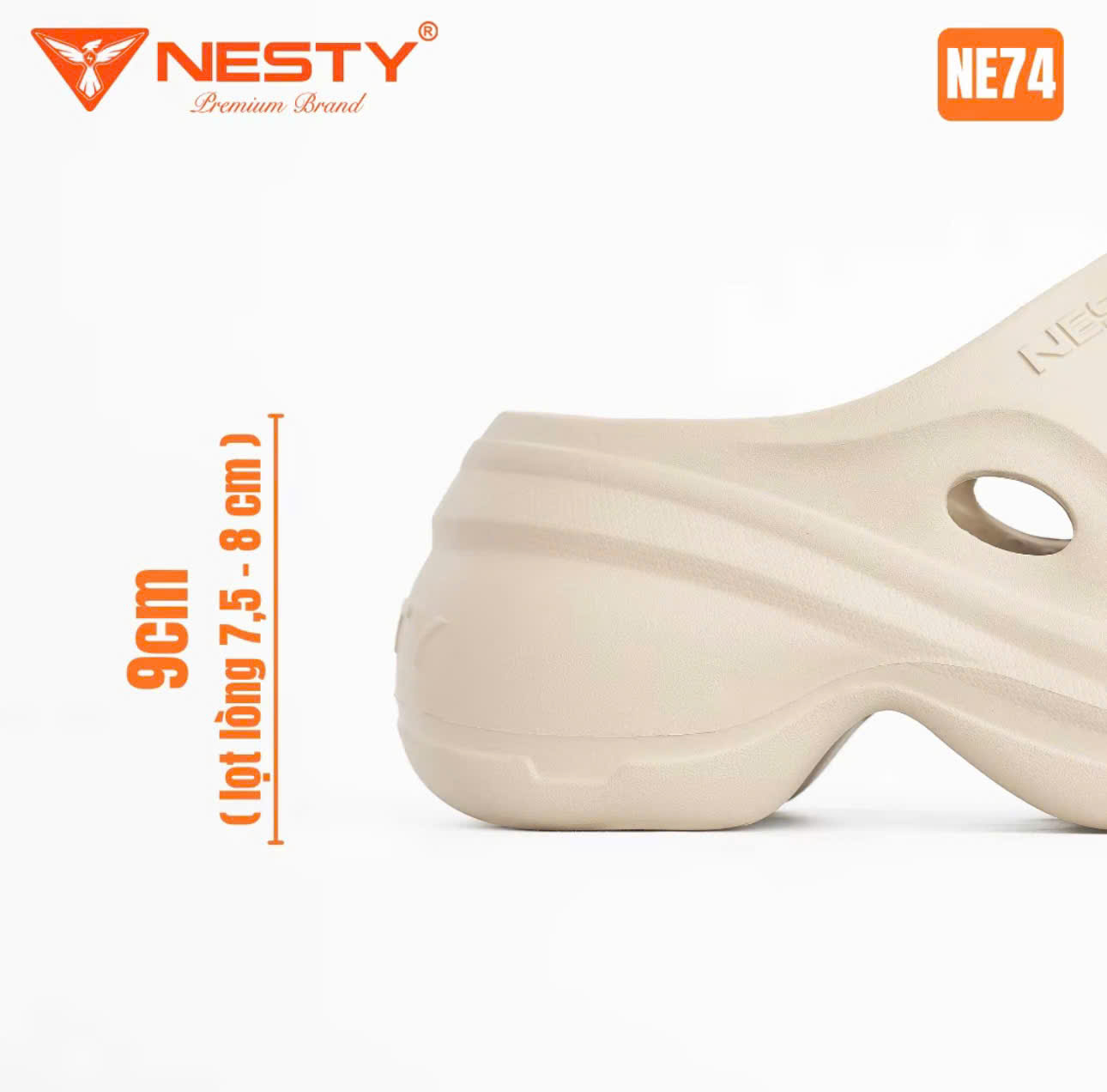 DÉP NESTY SLIDE FOAM NỮ THỜI TRANG, ĐẾ CAO 9CM, ÊM ÁI, CHỐNG TRƯỢT