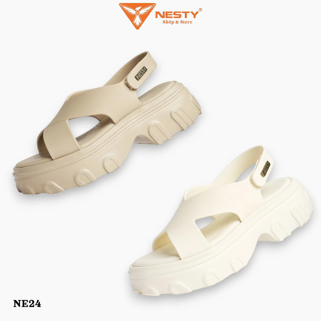 Sandal nữ quai chéo NESTY NE24.NAU