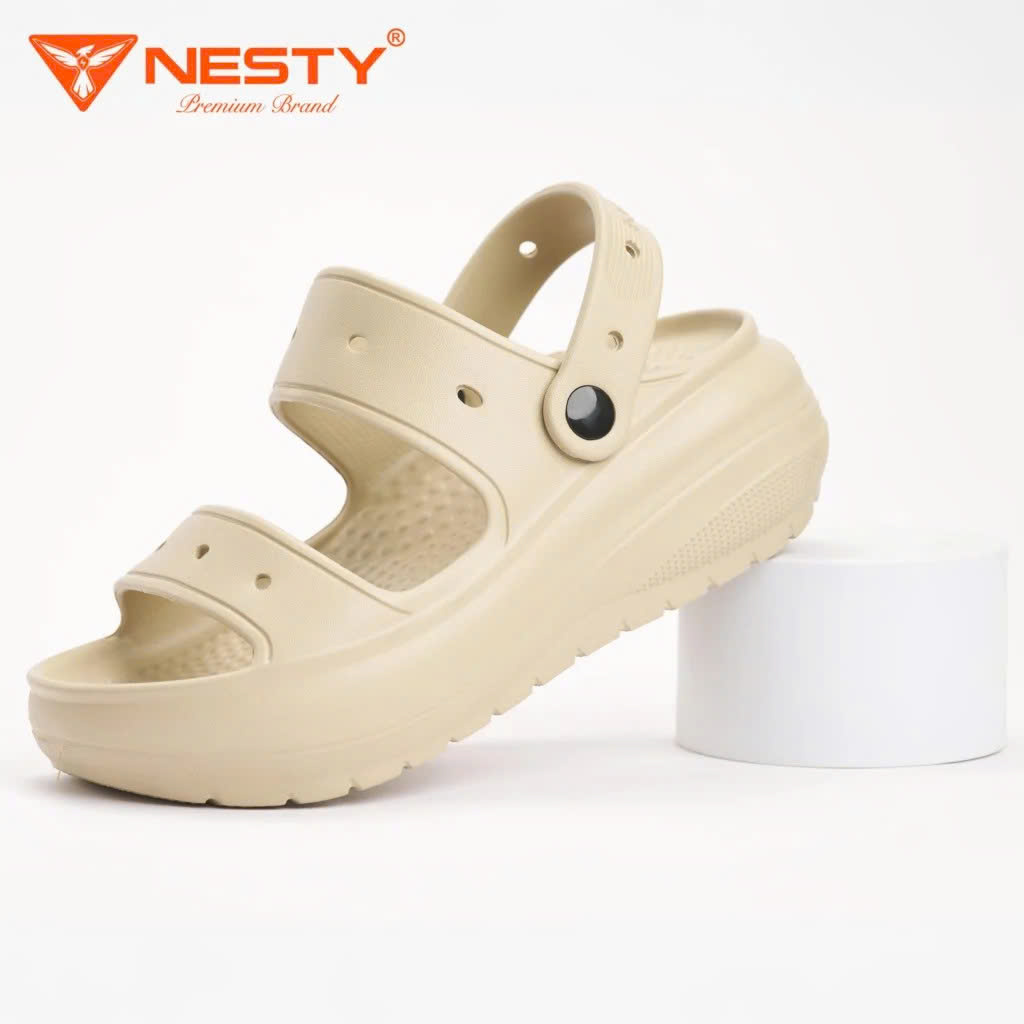 Dép sandal nữ đé cao 6cm NESTY NE51.NAU