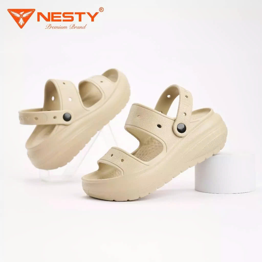 Dép sandal nữ đé cao 6cm NESTY NE51.NAU