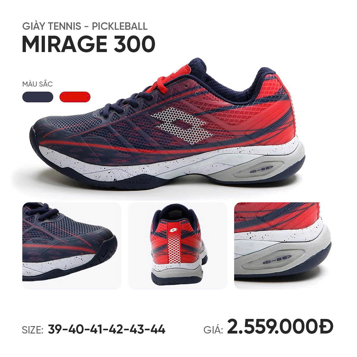 Giày tennis - pickleball Mirage 300 LOTTE260303N.XNH