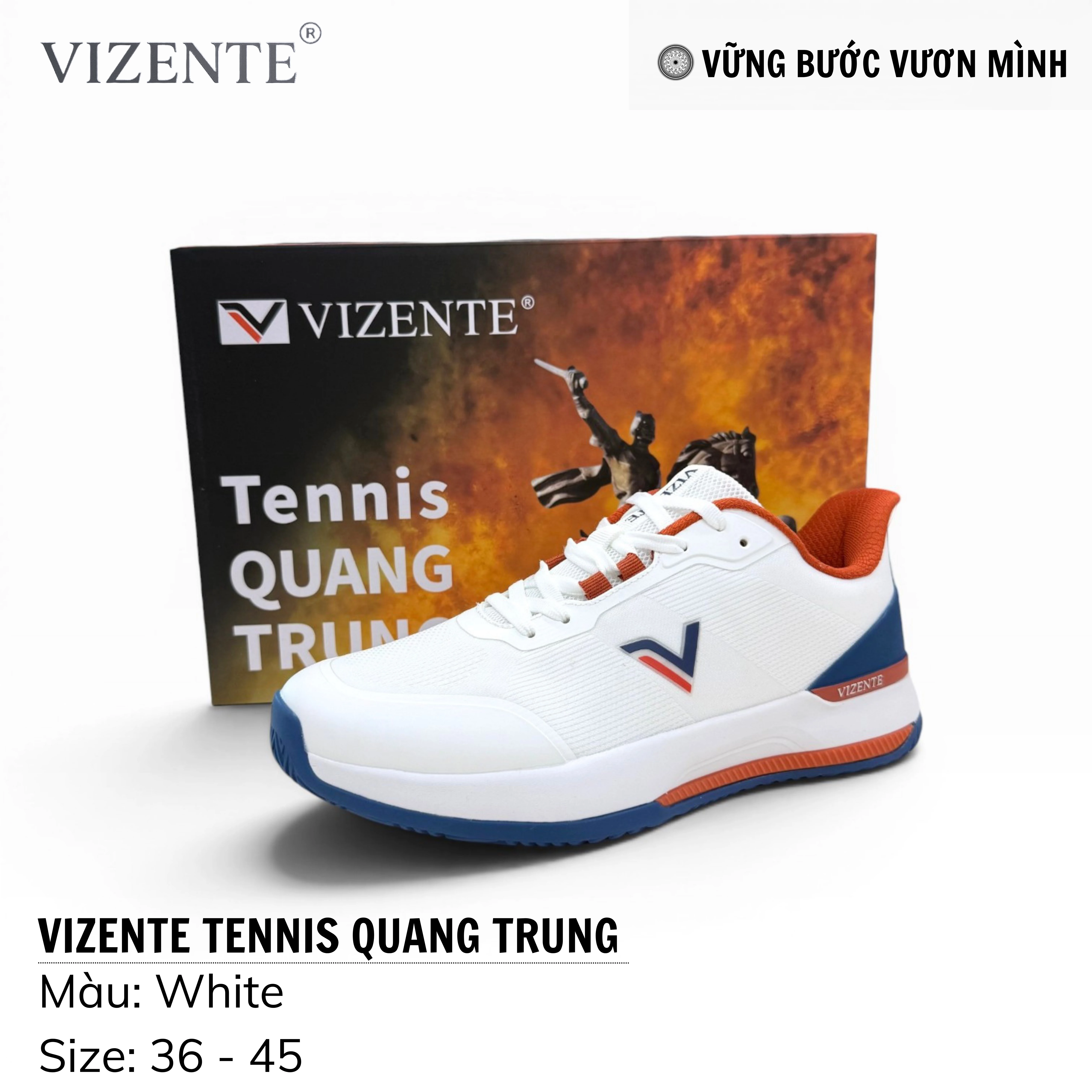 Giày thể thao VIZENTE Tennis Quang Trung.TRG