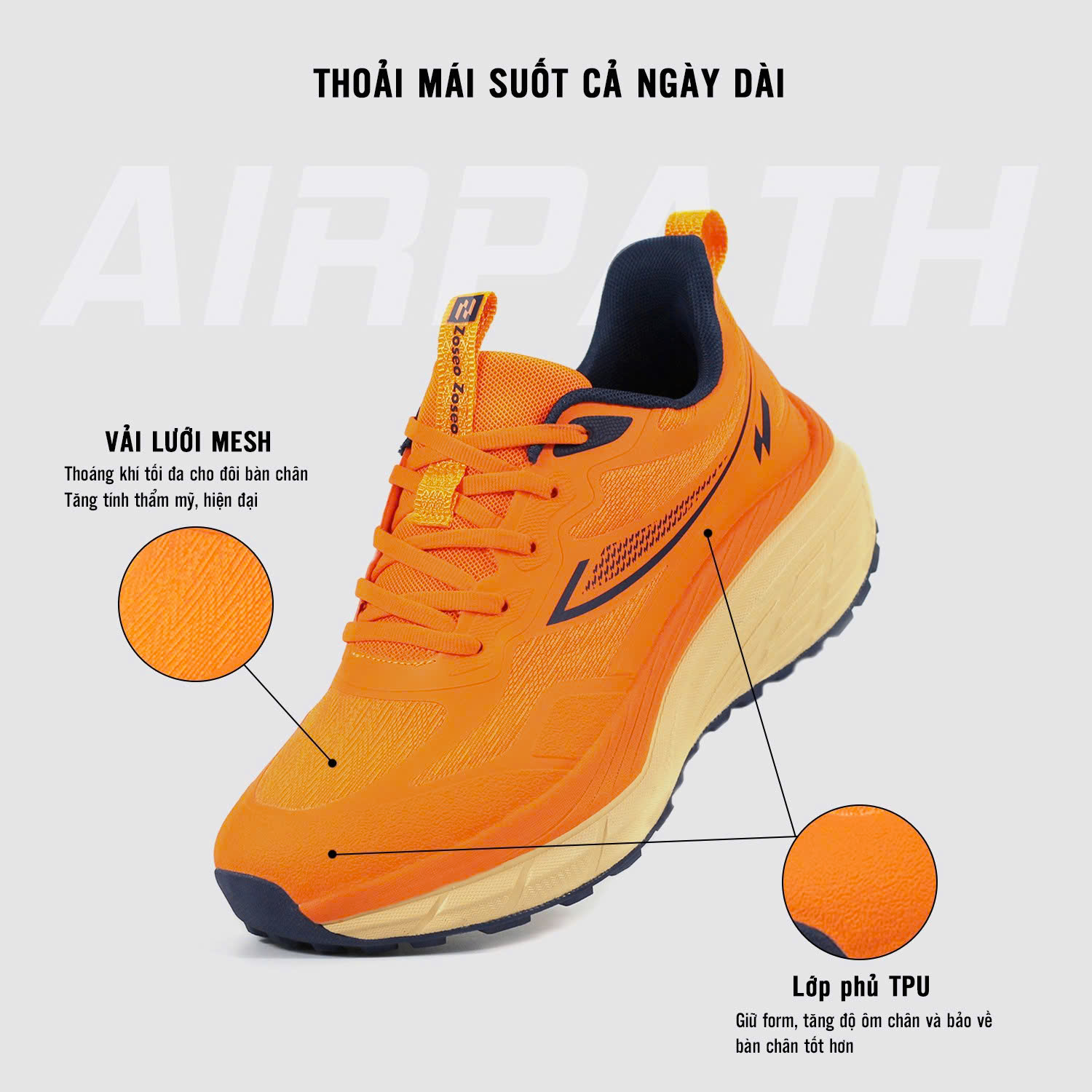 Giày thể thao nam ZOSEO AIRPATH.CAM
