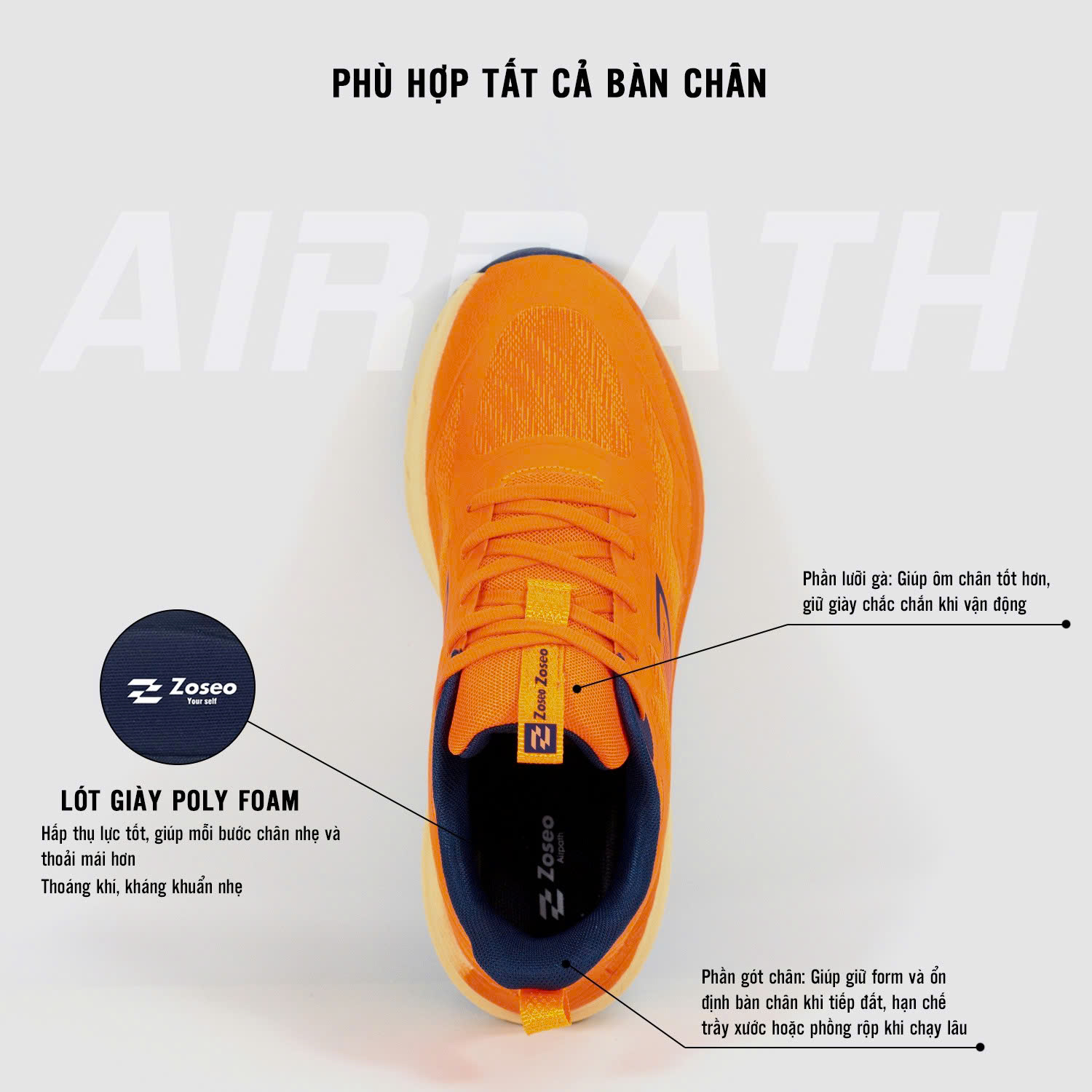 Giày thể thao nam ZOSEO AIRPATH.CAM