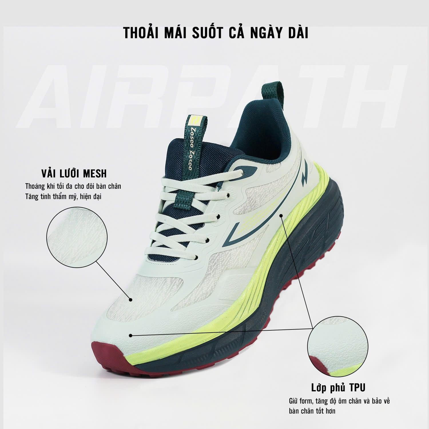 Giày thể thao nam ZOSEO AIRPATH.XNG