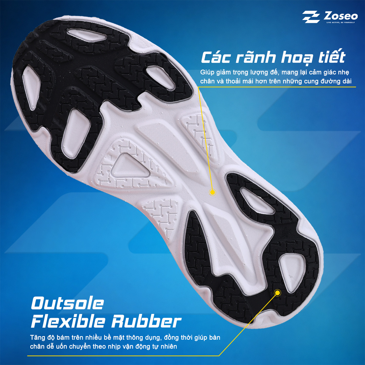 Giày chạy bộ Zoseo Airise - Black