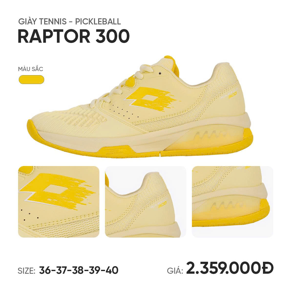 Giày tennis - pickleball Raptor 300 LOTTE260302Y.VAG