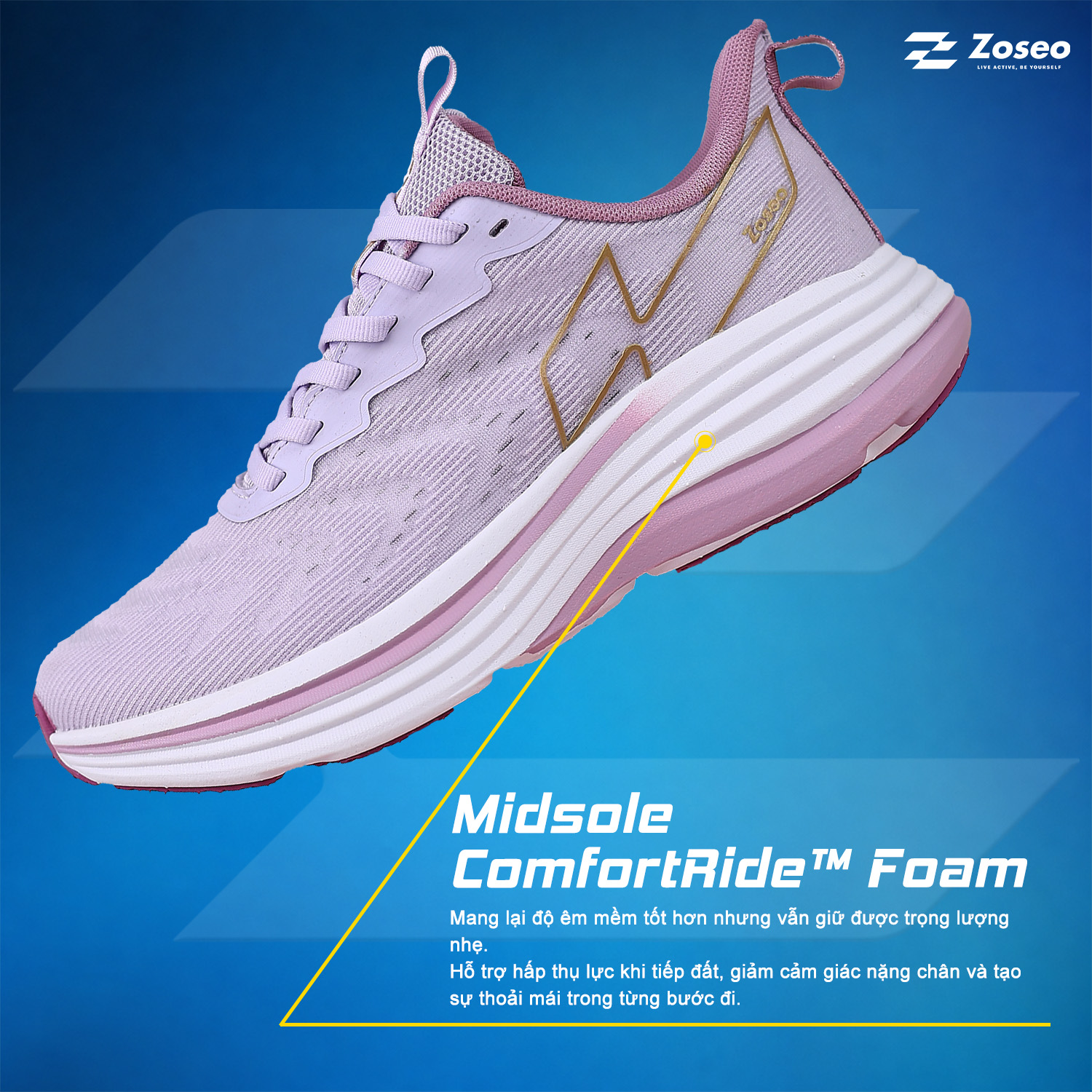 Giày chạy bộ Zoseo Airise - Purple