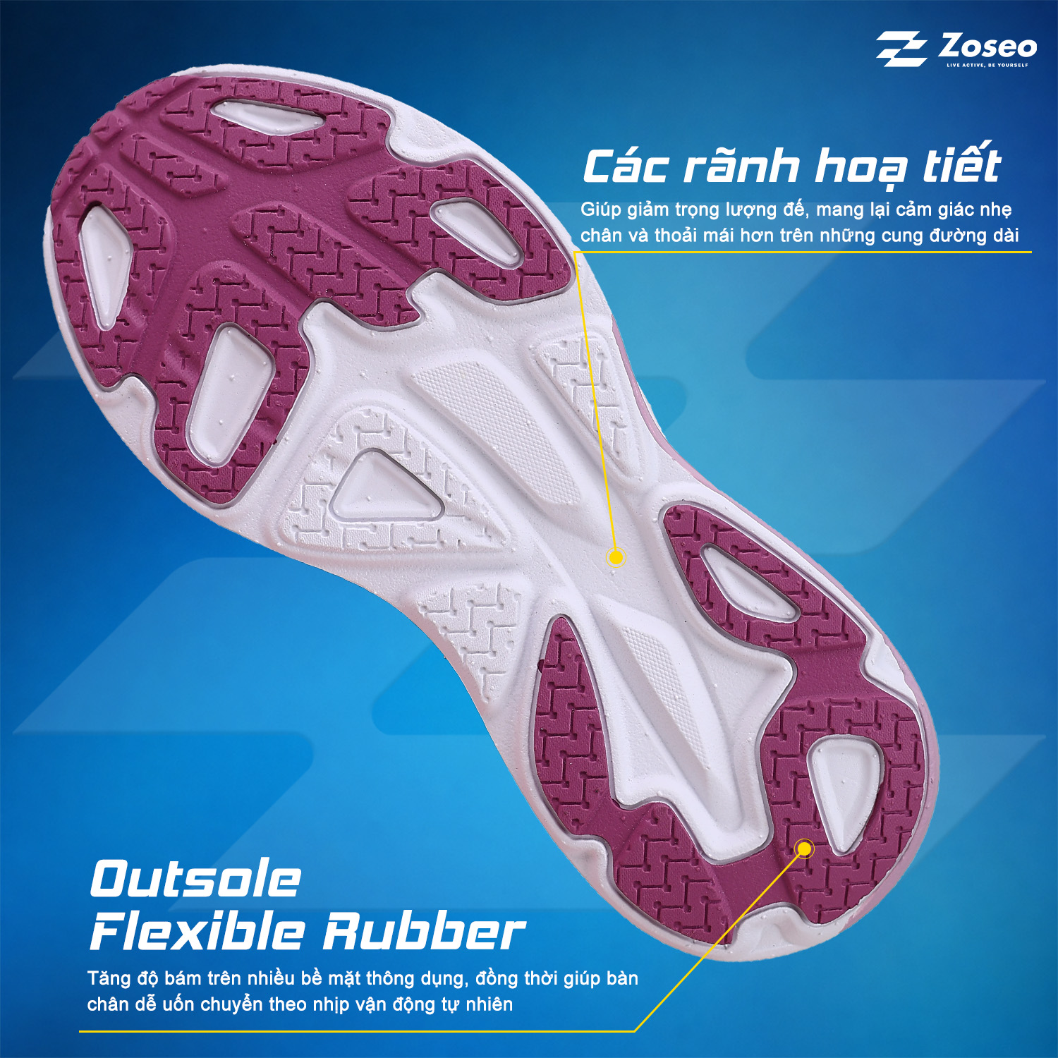Giày chạy bộ Zoseo Airise - Purple