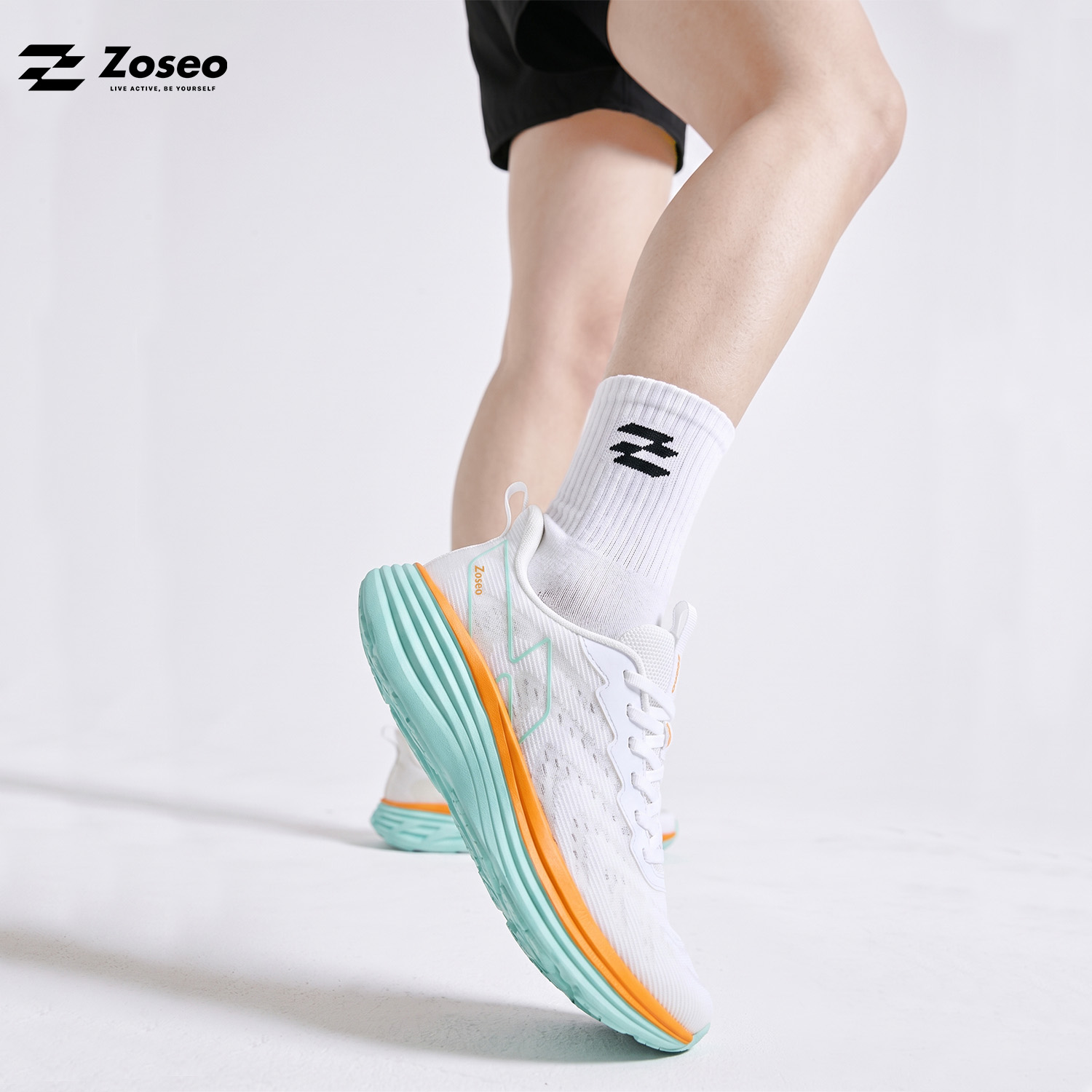 Giày chạy bộ Zoseo Airise - White Orange