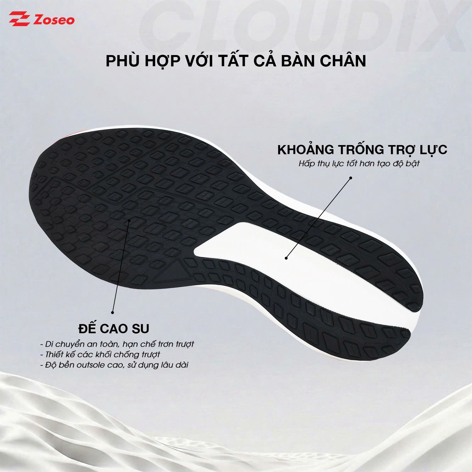 Giày thể thao nữ ZOSEO CLOUDIX.DEN