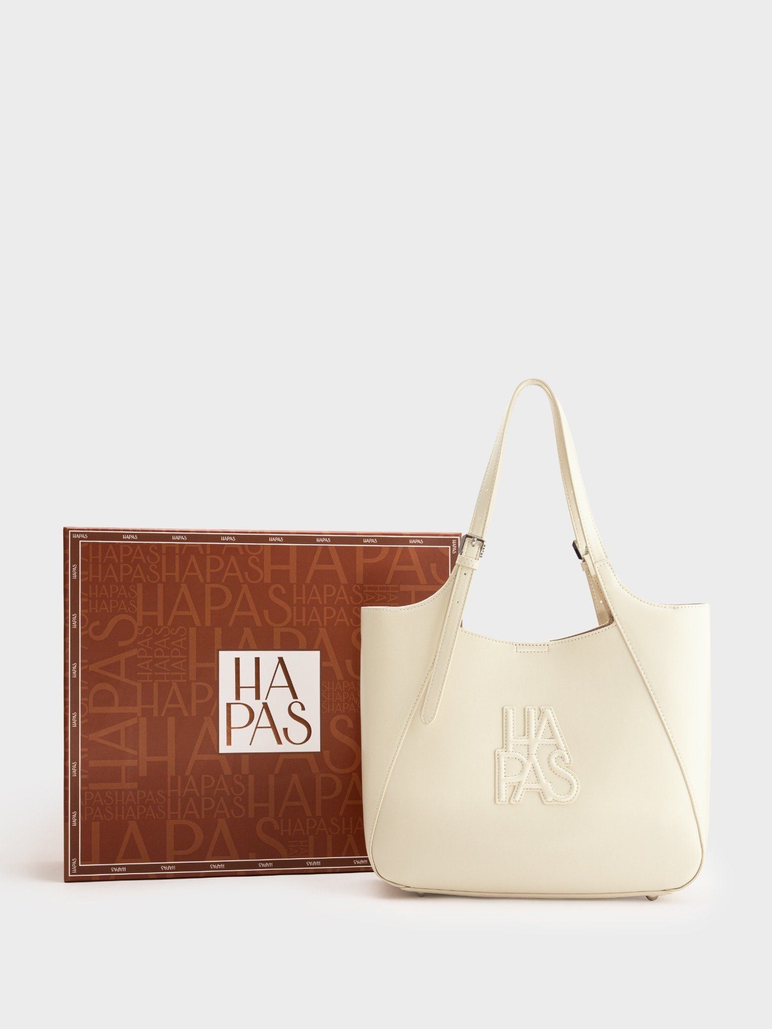 Túi HAPAS Tote Dập Nổi Camel Size 33