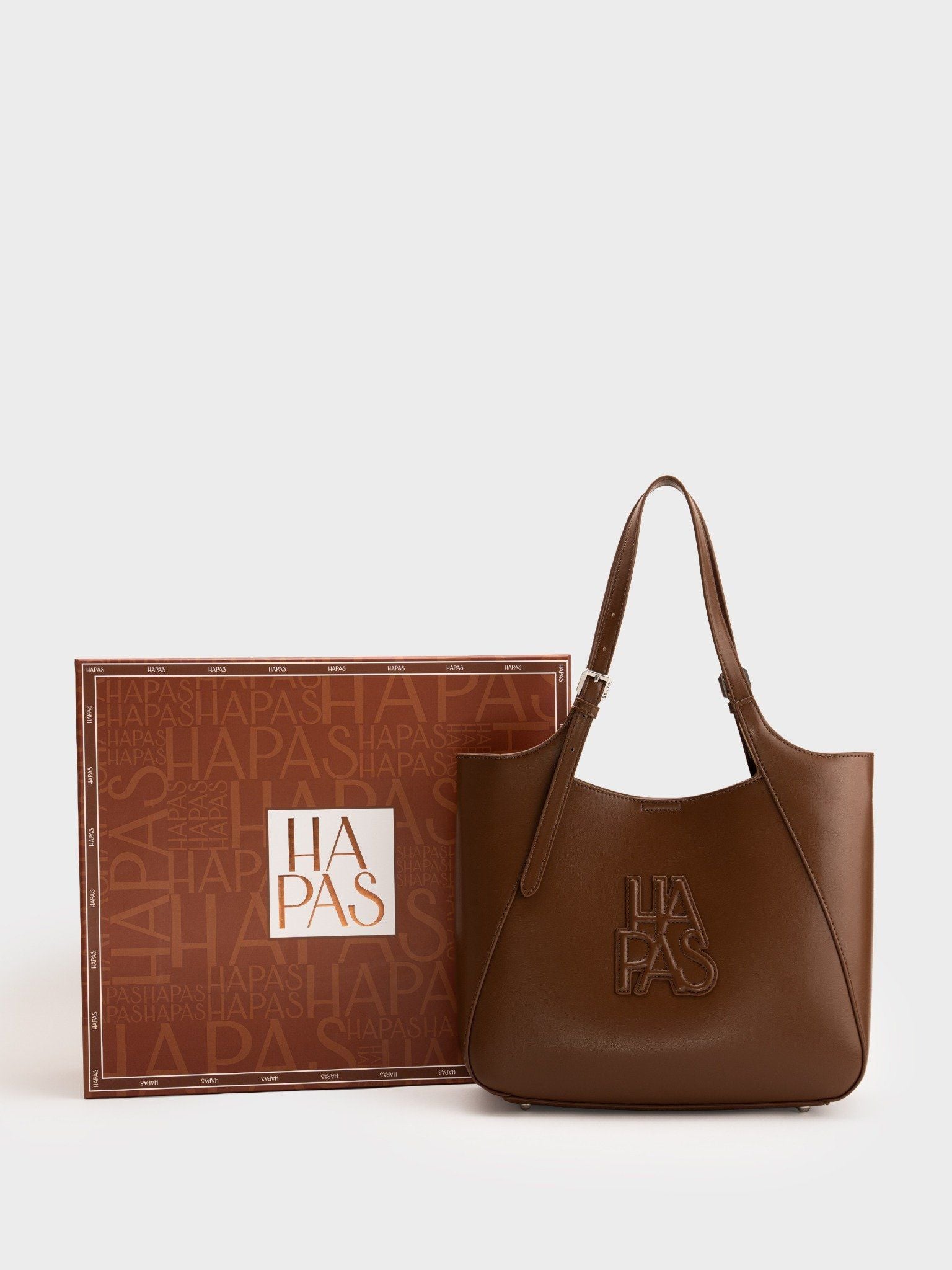 Túi HAPAS Tote Dập Nổi Camel Size 33