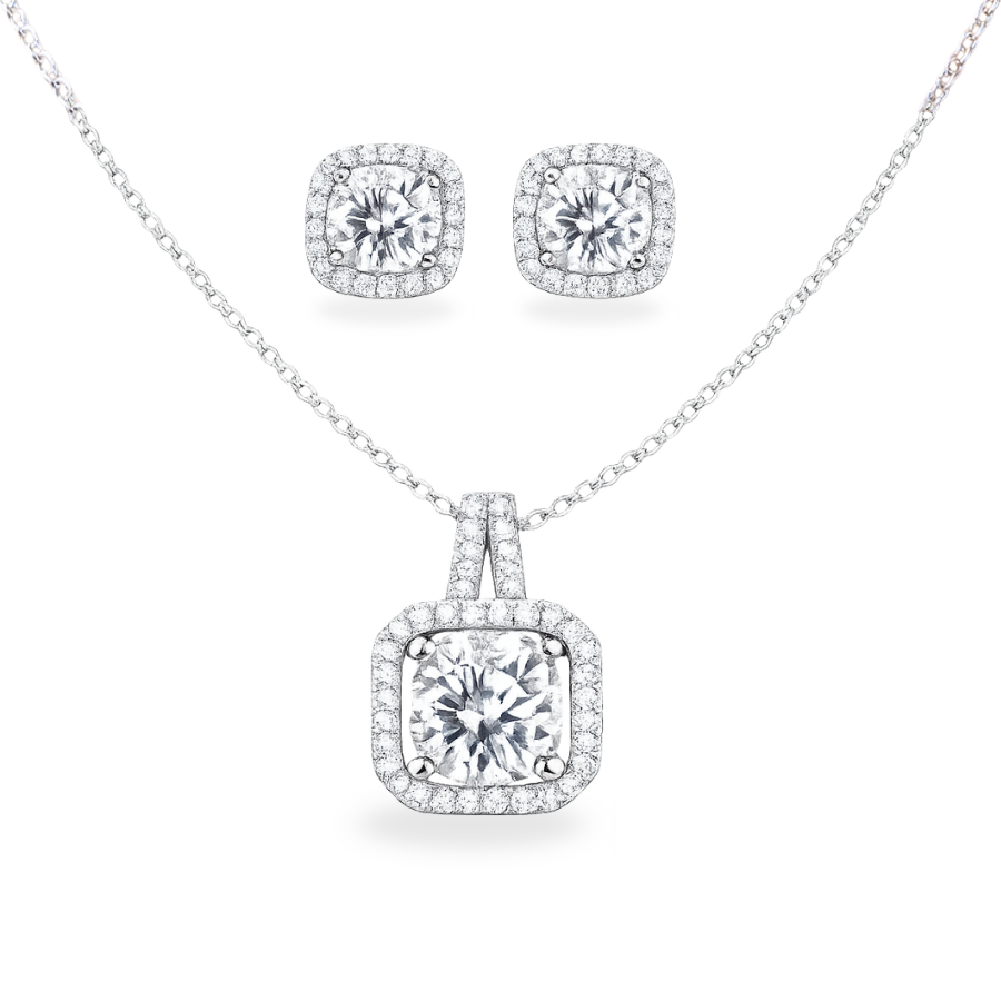 Dây chuyền và khuyên tai VERIS đá Zircon 5A