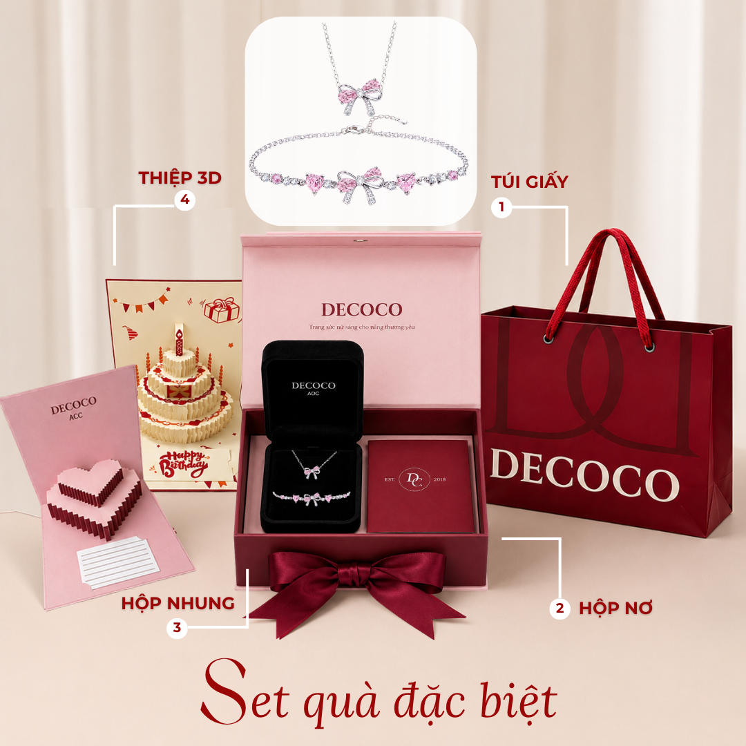 Set Dây chuyên & Lắc tay nơ BABI - PREMIUM