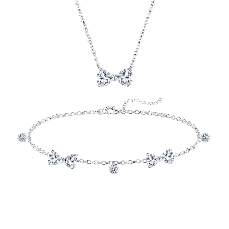 Set dây chuyền và lắc tay Heris đính đá Zircon 5A