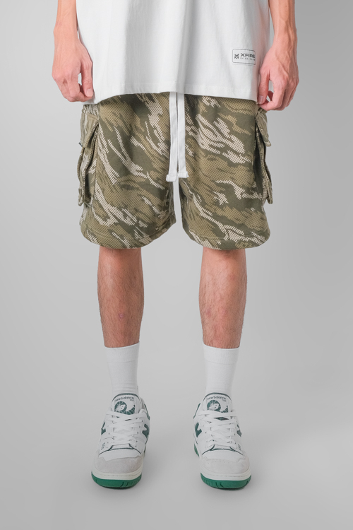 XFIRE CARGO SHORT IN GREEN CAMO