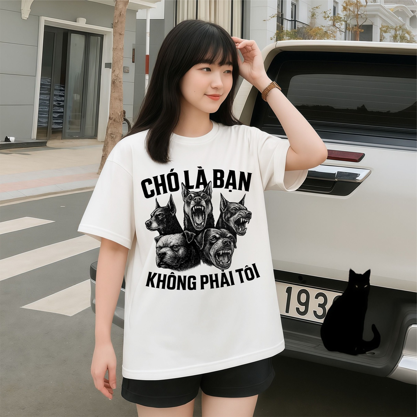 Áo Thun CHÓ LÀ BẠN, KHÔNG PHẢI TÔI. Form Rộng Unisex By Xfire Vietnam. Cotton 100%, Nhiều Màu