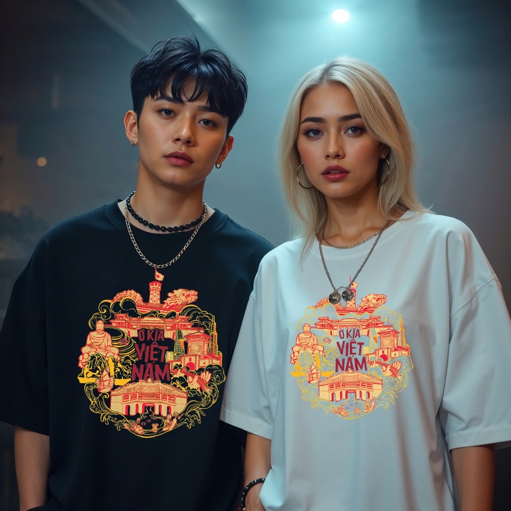Áo Thun Việt Nam Tay Ngắn Ở Kìa Việt Nam ATVN17 100% Cotton Oversized Nhiều Màu