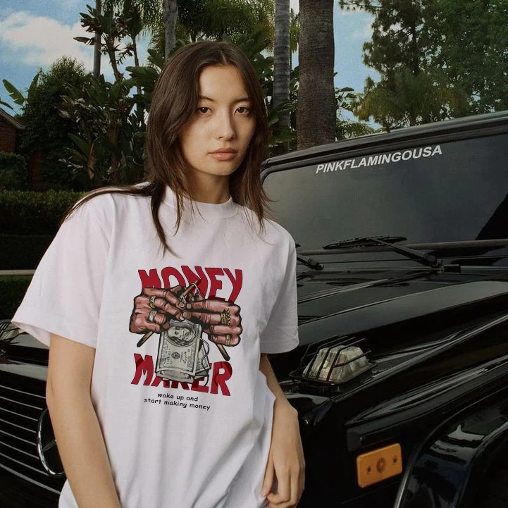 Áo Thun Boxy / Oversized Tay Ngắn Money Maker ATT2503. 100% Cotton, form boxy Nhiều Màu