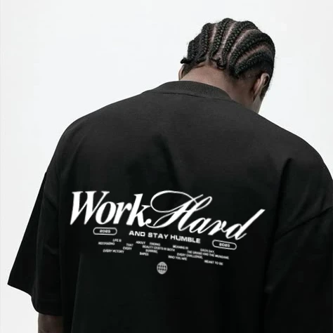 Áo Thun Boxy / Oversized In Chữ Work Hard And Stay Humble ATT08042501. 100% Cotton form boxy Nhiều Màu