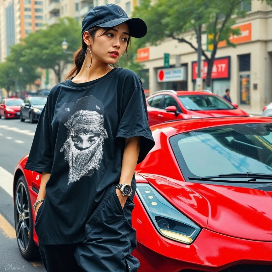 Áo Thun Boxy / Oversized Hustle Gangter ATT02042501. 100% Cotton Form Boxy Nhiều Màu