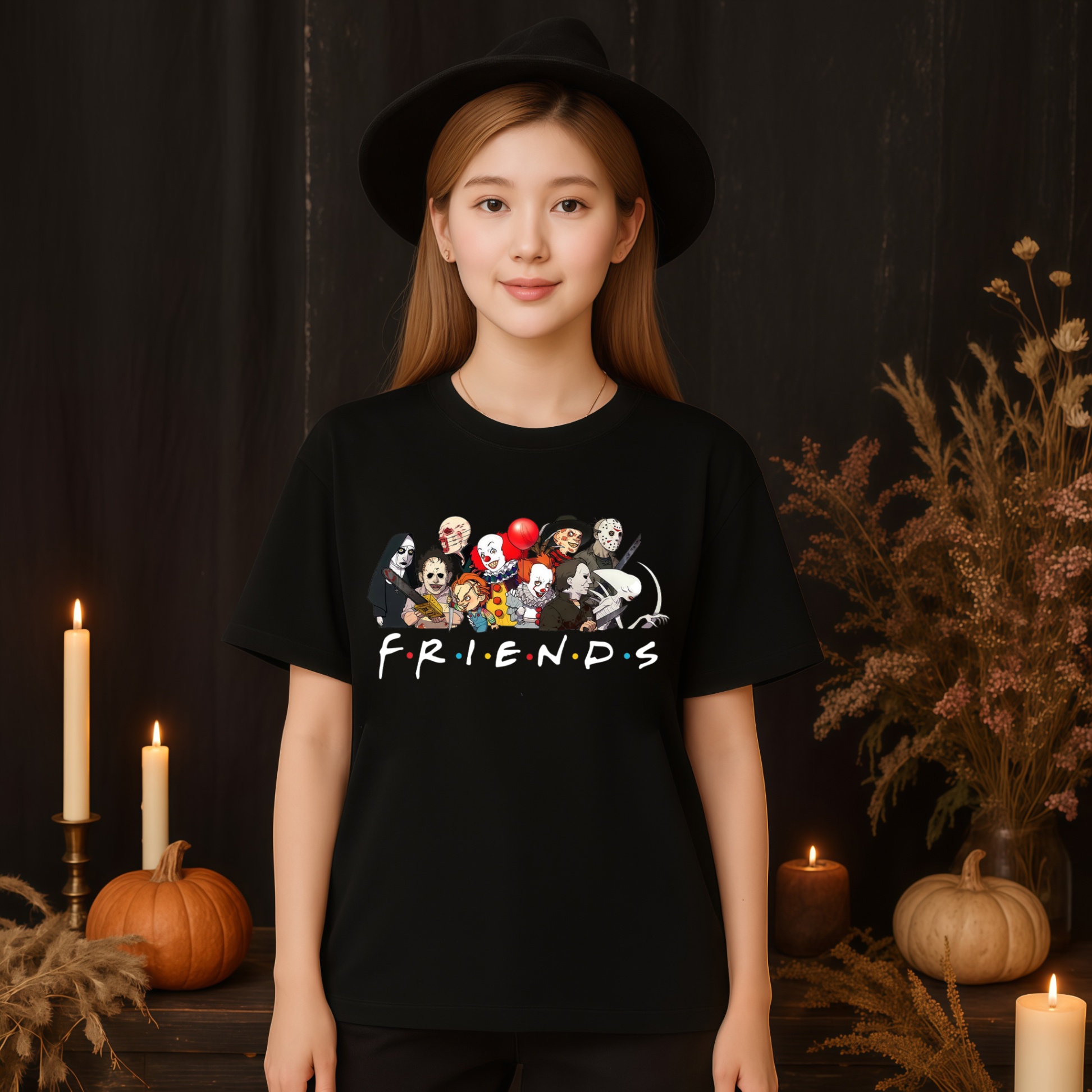 Áo Thun Unisex Form Rộng In Hình Friends Kinh Dị Halloween Cotton Thoáng Mát By Xfire Vietnam