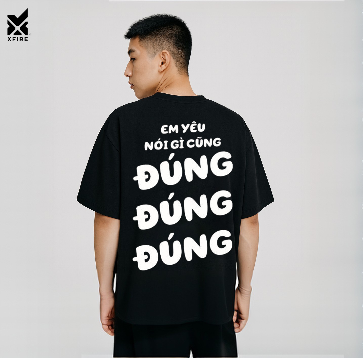 Áo Thun Unisex in chữ EM YÊU NÓI GÌ CŨNG ĐÚNG ĐÚNG ĐÚNG chất vải 100% cotton thun co giãn 2 chiều