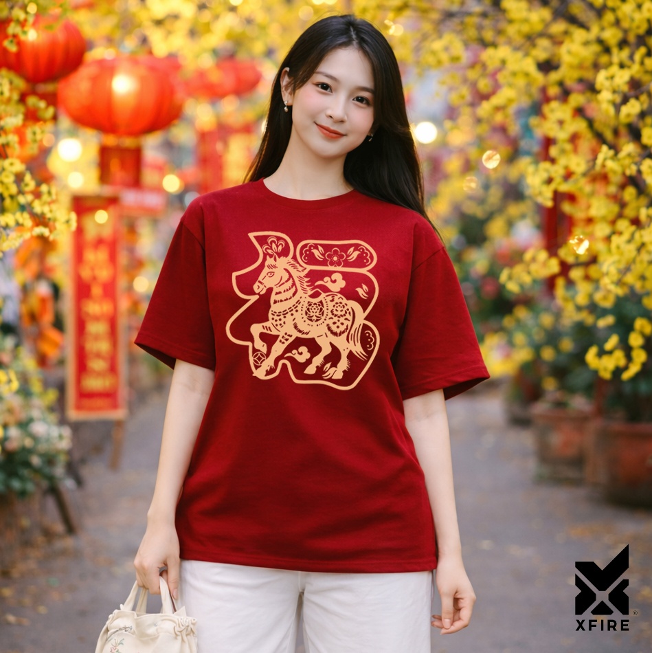 Áo Thun Tết Bính Ngọ 2026 Phúc Lộc ATET14 Nam Nữ Unisex Form Rộng Oversize Cotton 100% Xfire Vietnam