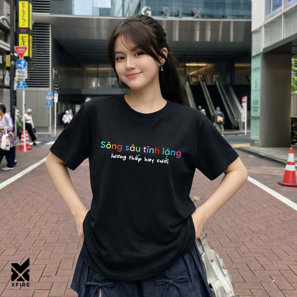 Áo Thun Quote Sống Sâu Tĩnh Lặng Lương Thấp Hay Cười Nam Nữ Oversized Cotton 100% Xfire Vietnam