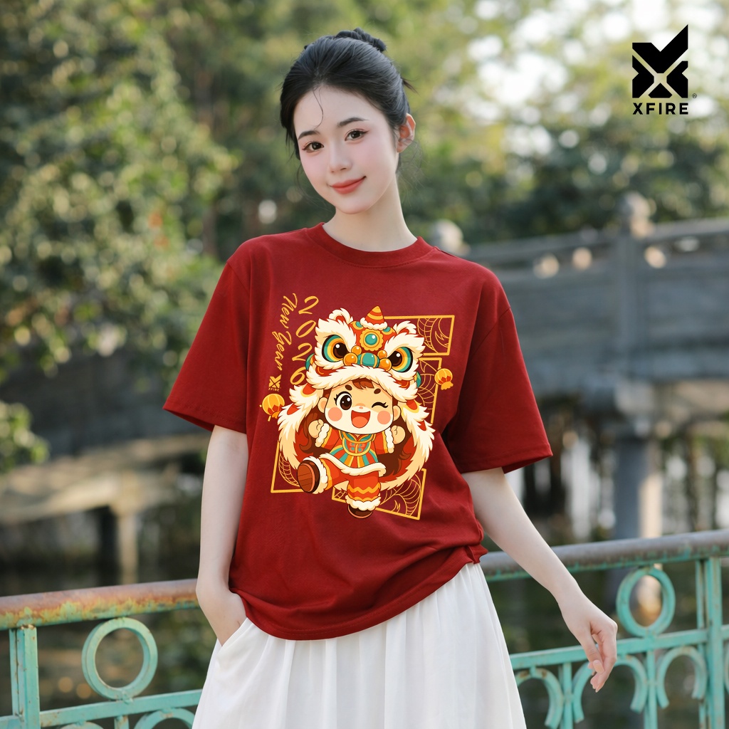 Áo Thun Tết 2026 Lucky Pony ATET19 Bính Ngọ Form Oversize Unisex 100% Cotton 2 Chiều Xfire Vietnam