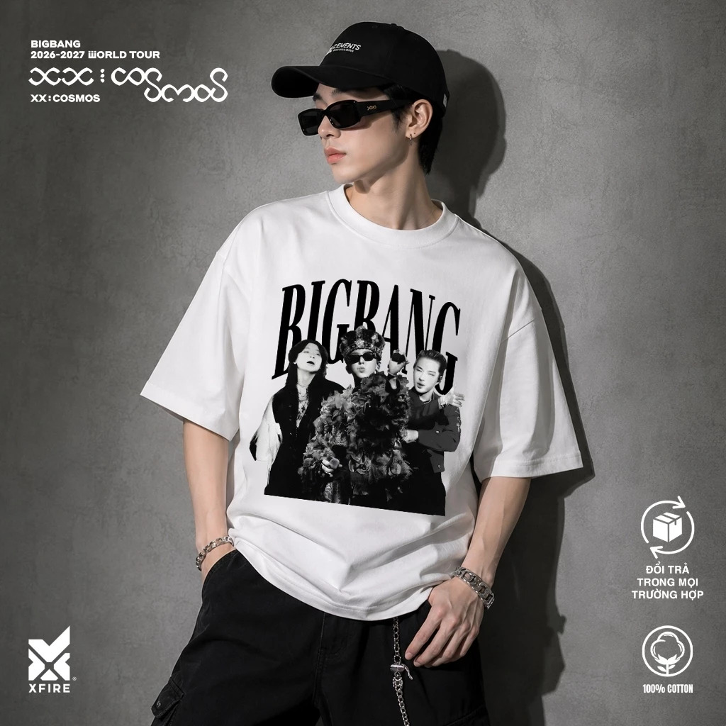 Áo Thun BIGBANG 2026-2027 Xfire Vietnam Oversized Cotton 235gsm Unisex Streetwear Form Rộng
