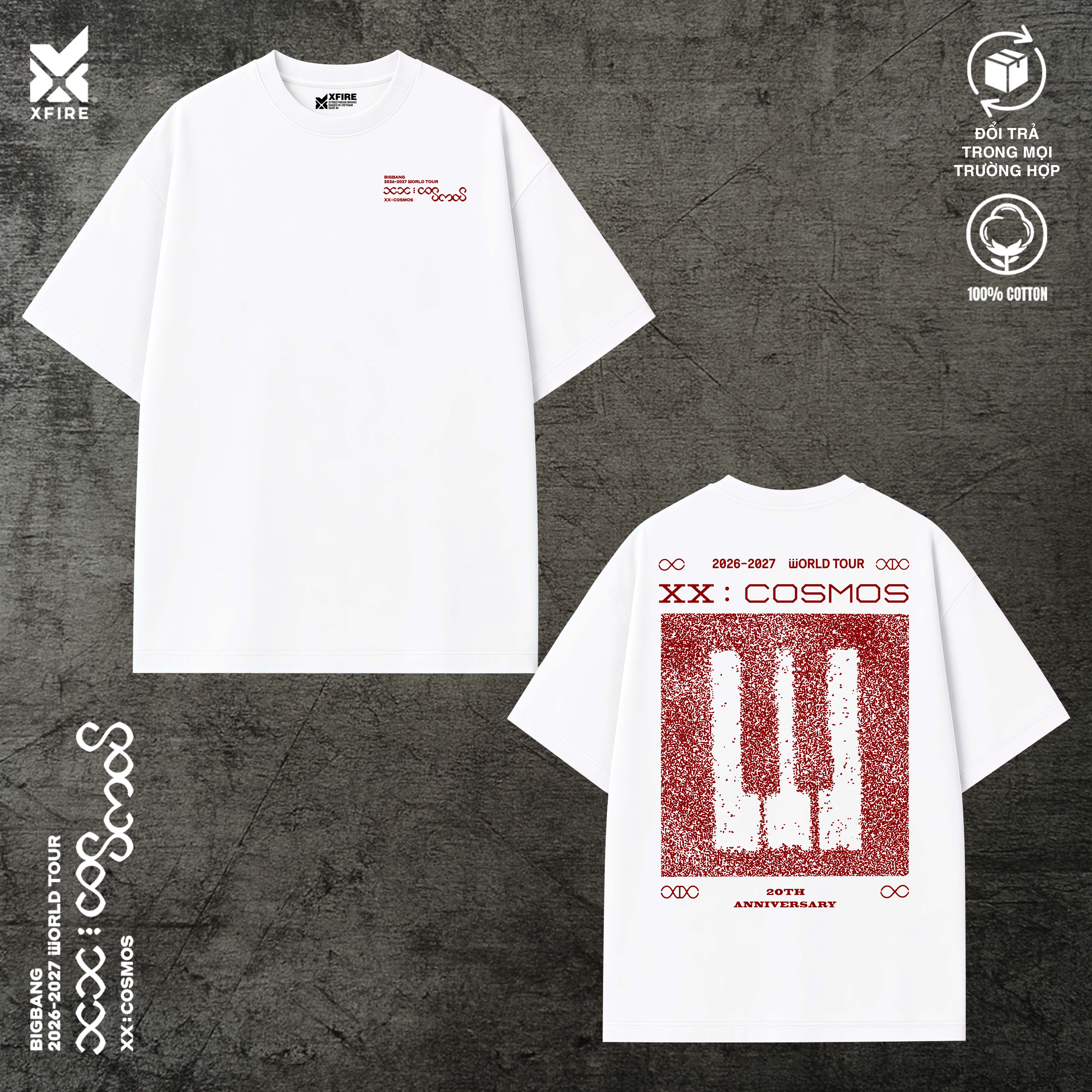 Áo Thun BIGBANG XX COSMOS Xfire Vietnam Oversized 100% Cotton 235gsm Unisex Streetwear Form Rộng