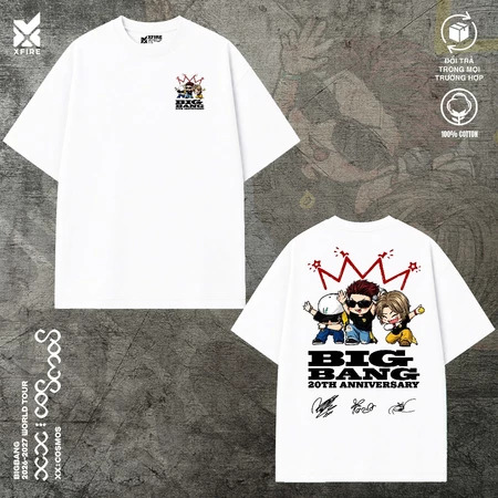 Áo Thun Big Bang 20th Anniversary Xfire Vietnam Form Oversized Cotton 235GSM Unisex Nhiều Màu S-XXL