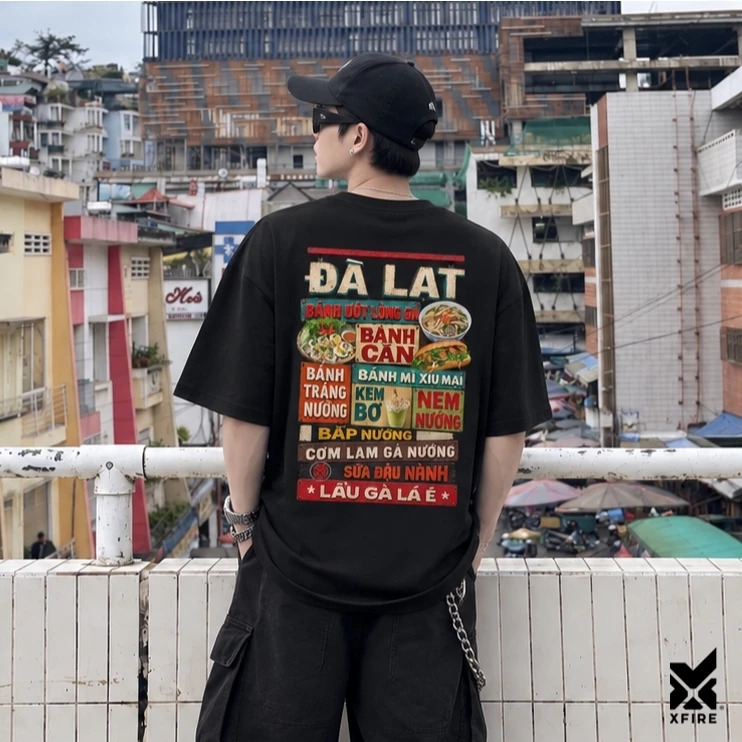 Áo Thun Đà Lạt Xfire Vietnam Form Oversized Cotton 235gsm In Hình Đặc Sản Đà Lạt Unisex Nam Nữ