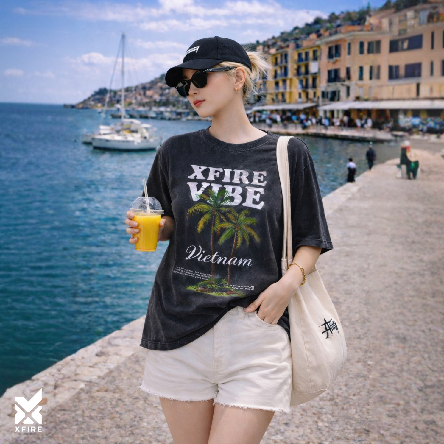 Áo Thun Hè Xfire Vibe Vietnam Summer Cotton 235GSM Form Oversized Rộng Unisex Streetwear Cao Cấp