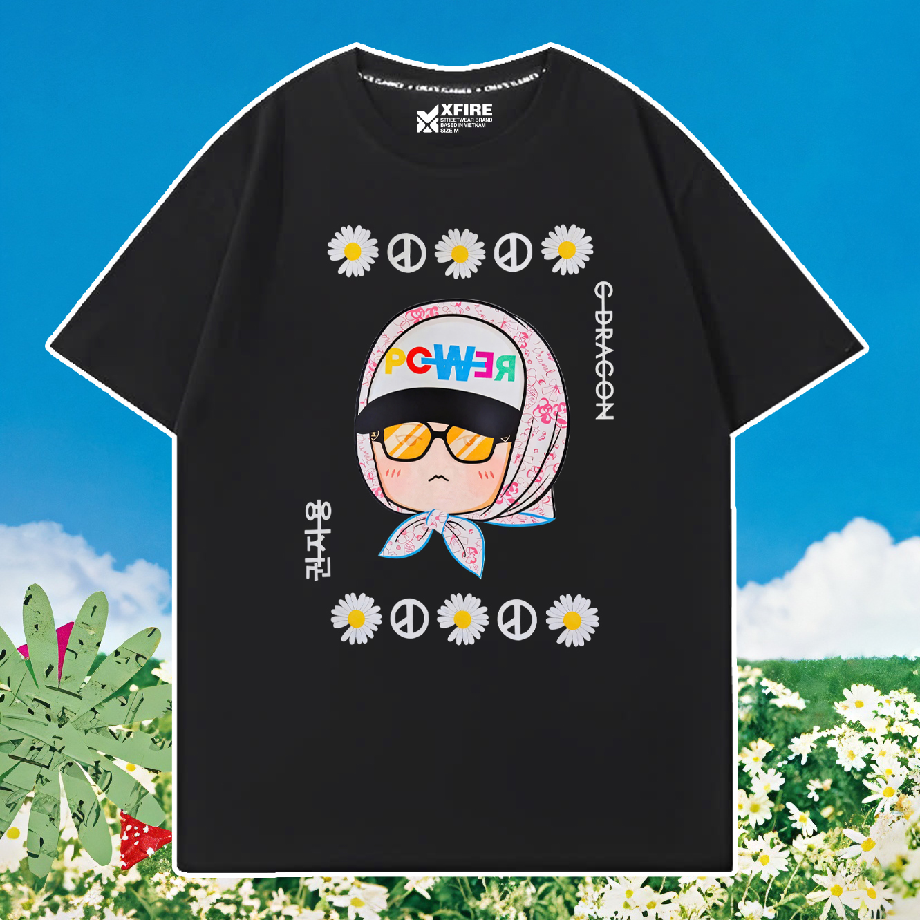 Áo Thun In GD G-dragon Cúc Họa Mi Chibi by Xfire Vietnam. 100% Cotton, 2 chiều, form Oversized