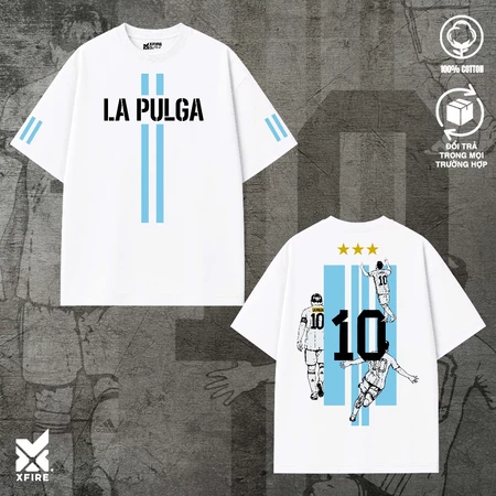 Áo Thun La Pulga Messi Oversized Cotton 235GSM Form Rộng Unisex Local Brand Xfire Việt Nam