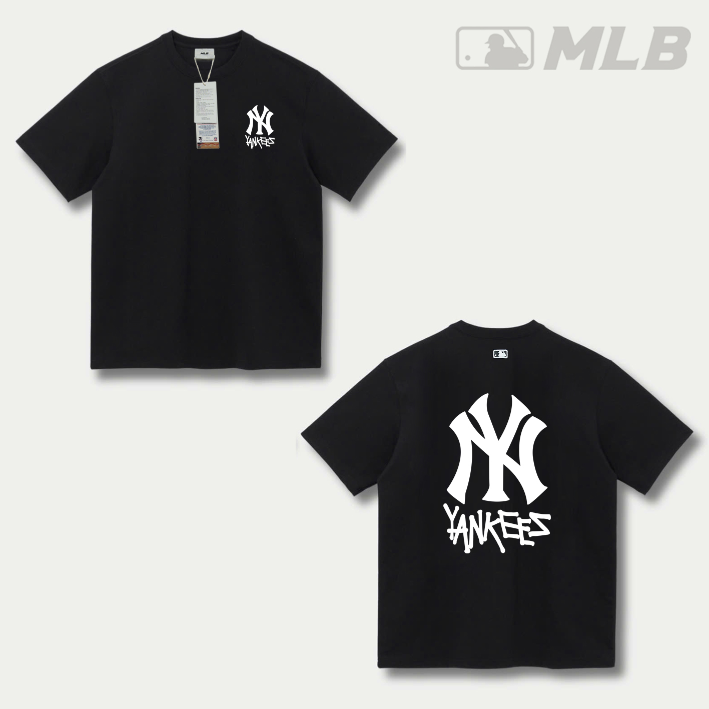 Áo Thun MLB NY Full Tem Tag Mẫu 6 Màu Đen