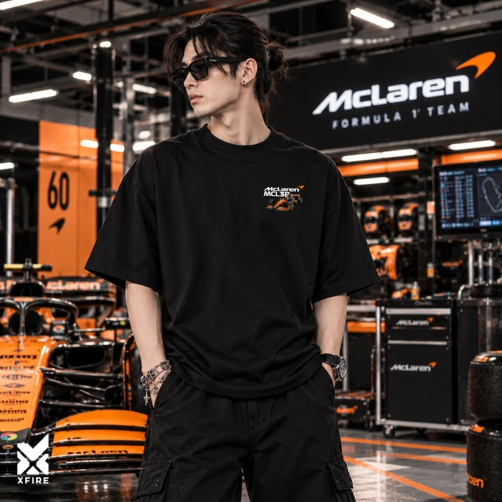 Áo Thun McLaren MCL38 Xe Đua F1 Xfire Vietnam Nam Nữ Oversize Cotton 235gsm Form Rộng Unisex