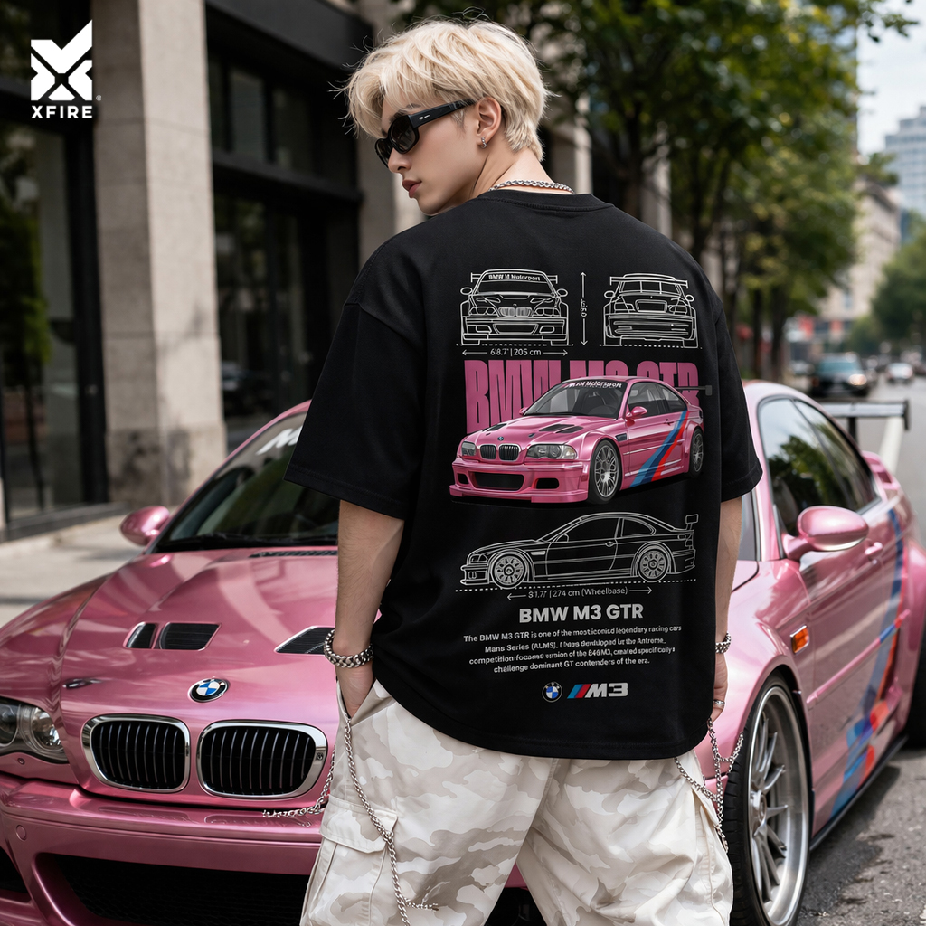 Áo Thun Oversize BMW M3 GTR Xfire Vietnam Cotton 100% Form Rộng Oversized In 2 Mặt Unisex Nam Nữ