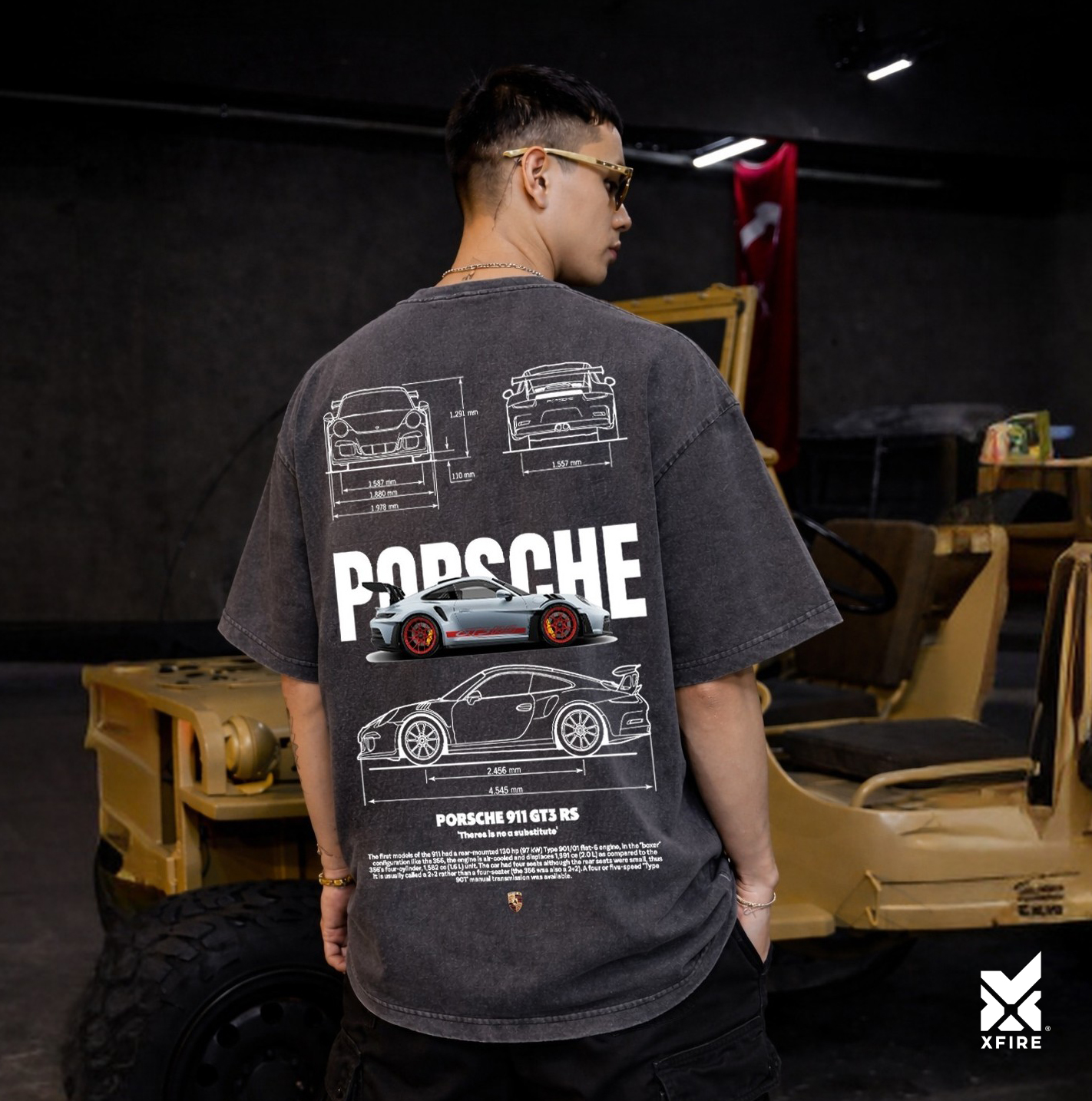 Áo Thun Oversize Porsche 911 GTS RS Nam Nữ Xfire Vietnam Form Rộng Unisex Streetwear Cotton 100%